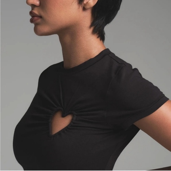 Skims Valentines Cotton Jersey Heart Mini Dress Black - Picture 2 of 7